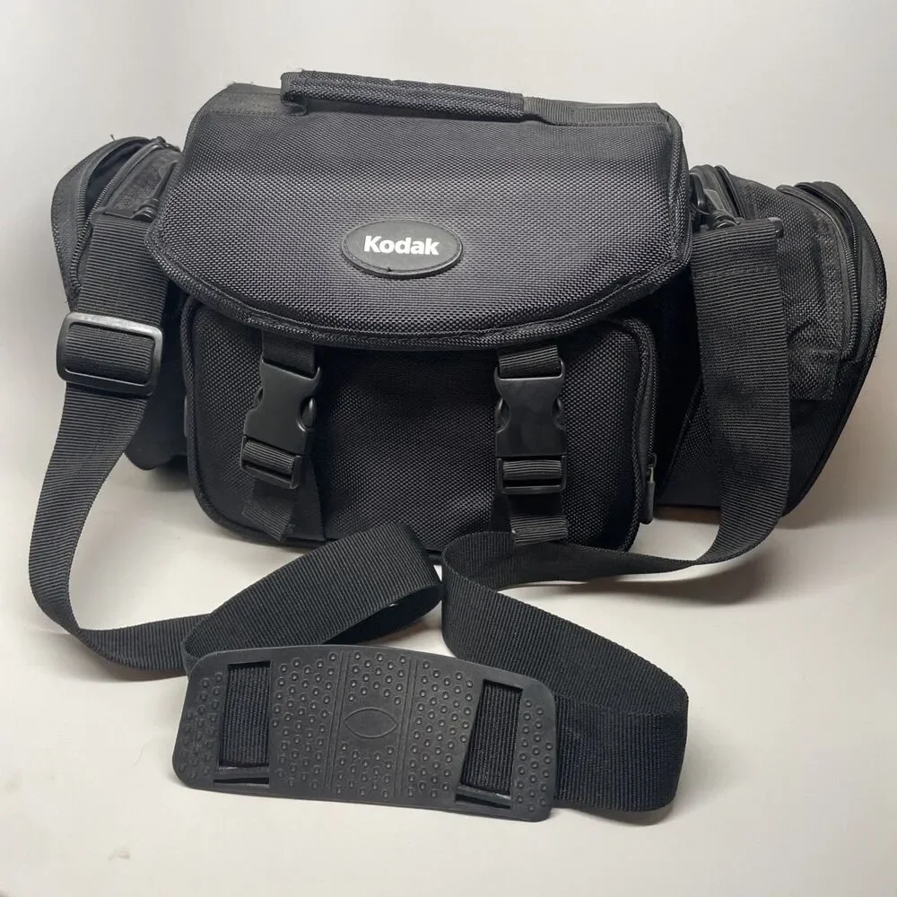 Kodak Camera Bag Black Padded Shoulder Strap Exterior Pockets NWT Tags